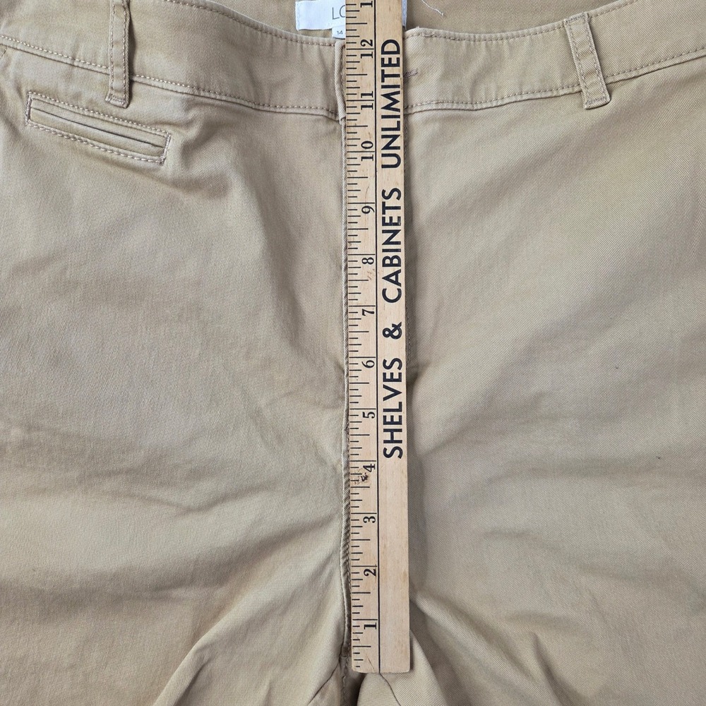 Loft Pants Women 14 Tan Wide Leg Chino Trousers Excellent - Picture 7 of 11